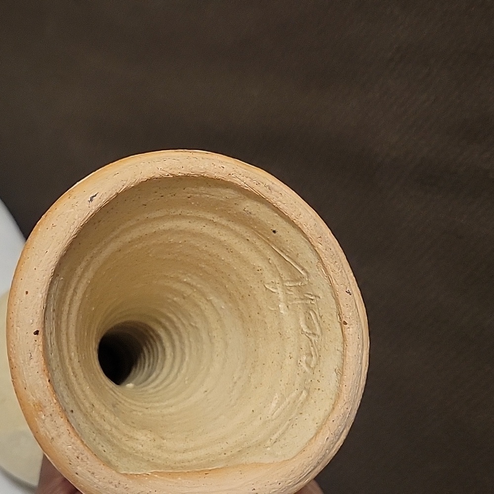 Elegant Ceramic Goblet in Beige and Gray 9 1/4 X 3 3/4" - Picture 7 of 8